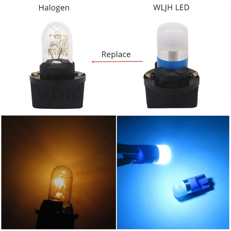 WLJH مصباح LED WLJH أزرق جليدي 194 T10 W5W PC195 PC194 PC168 مقبس لولبي لمجموعة أدوات القياس لوحة العدادات 12V ساطع للغاية، عبوة من 6 - Image 4